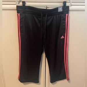 Adidas clima365 capris with pink stripe